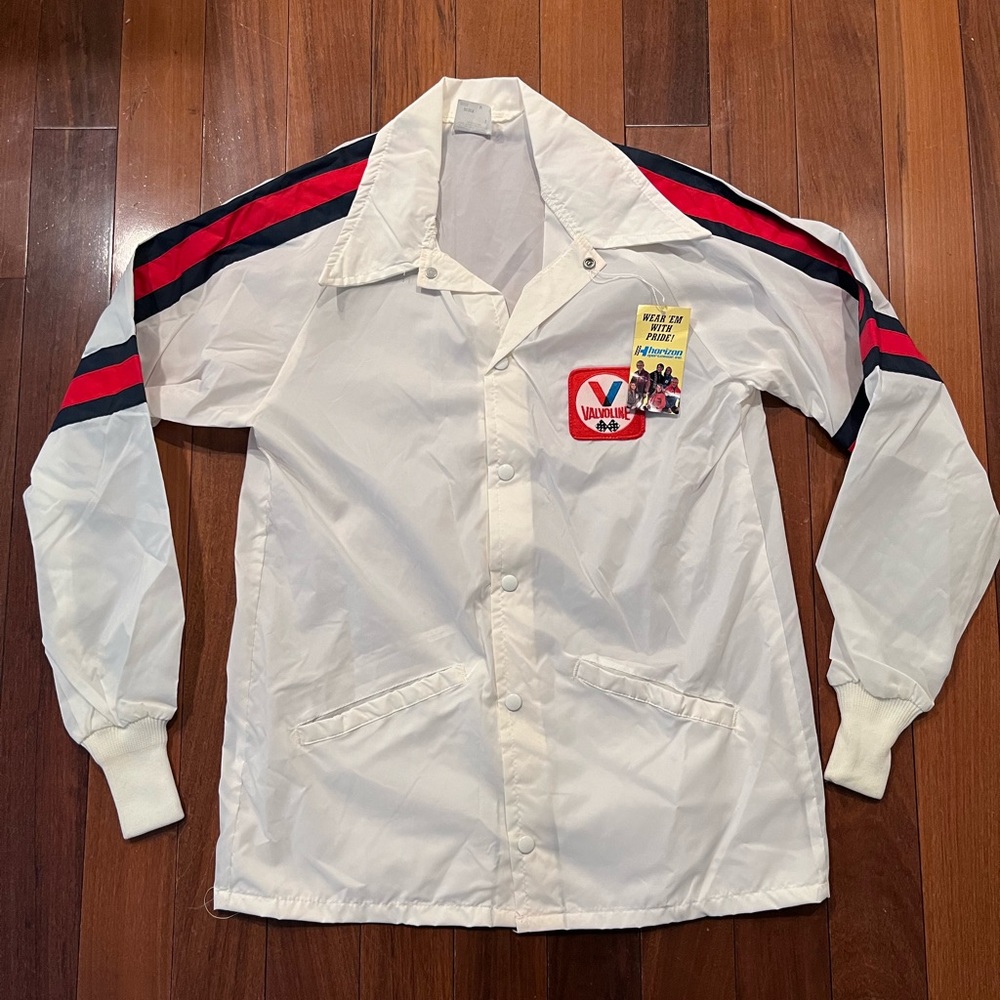 VINTAGE VALVOLINE OIL FULL ZIP WINDBREAKER Horizon 70s 80s JACKETS SZ M NWT